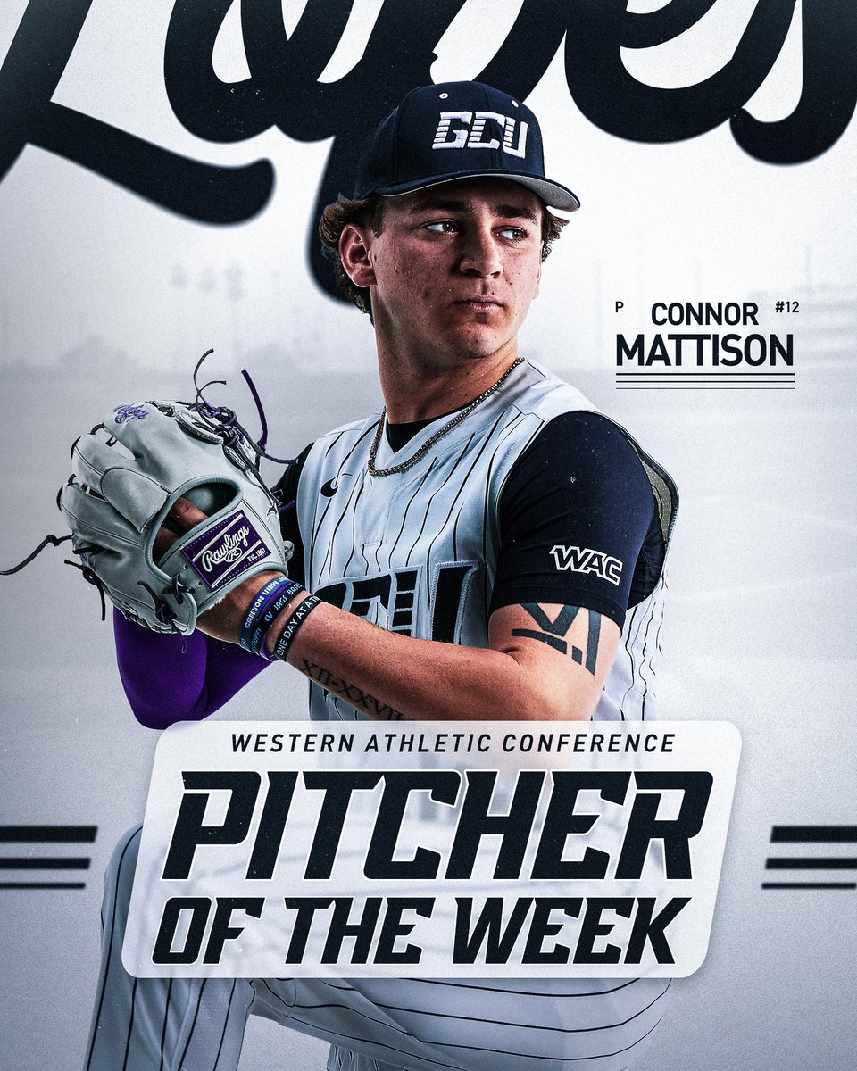 The first Lopes no-hitter in 42 years earns @ConnorMattison2 WAC Pitcher of the Week. 🏆