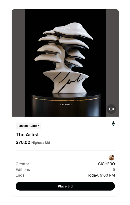 Last three hours to participate in the auction of my latest sculpture on NiftyGateway!

👉niftygateway.com/collections/ci…
--
#NFT #NFTCommunity #NFTCollection