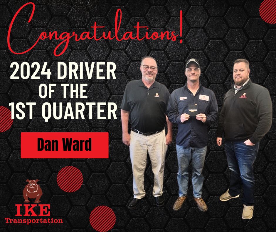 Ike_Transport's tweet photo. Dan Ward has been awarded the Driver of the 1st Quarter by Ike Transportation! Dan's dedication is truly commendable. Dan exemplifies excellence in his driving, consistently prioritizing safety and punctuality.  Congratulations, Dan! #DriverOfTheQuarter https://t.co/jUtJA2nQJF