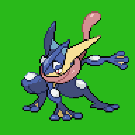 20240402ゲッコウガ・ゲコガシラ・ケロマツ#pixelart #pokemon #ポケド 