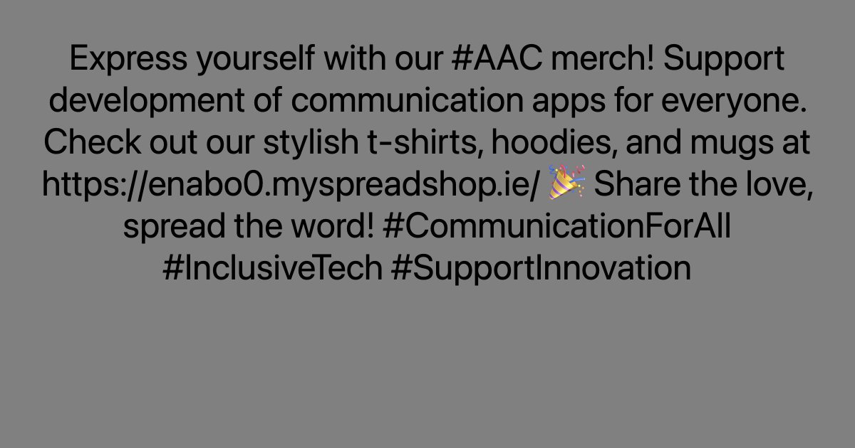 Express yourself with our #AAC merch! Support development of communication apps for everyone. Check out our stylish t-shirts, hoodies, and mugs at ayr.app/l/J7iE/ 🎉 Share the love, spread the word! #CommunicationForAll #InclusiveTech #SupportInnovation