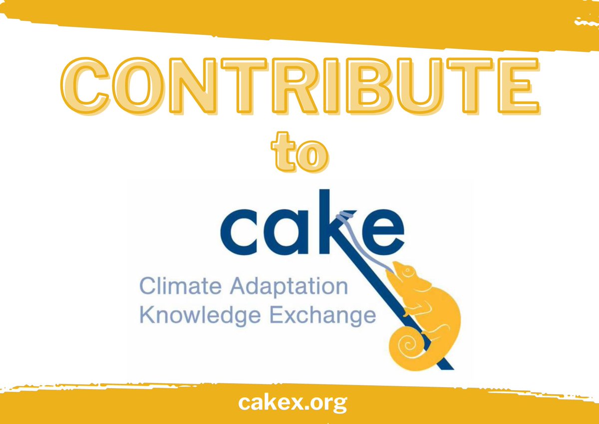 CAKE allows users to share open-access resources with the adaptation community.
Are you doing work related to adaptation #monitoring and #evaluation or efficacy testing of #adaptation strategies? We want to know. Share your resources with CAKE! 📄📊⤵️
cakex.org/get-started?ut…