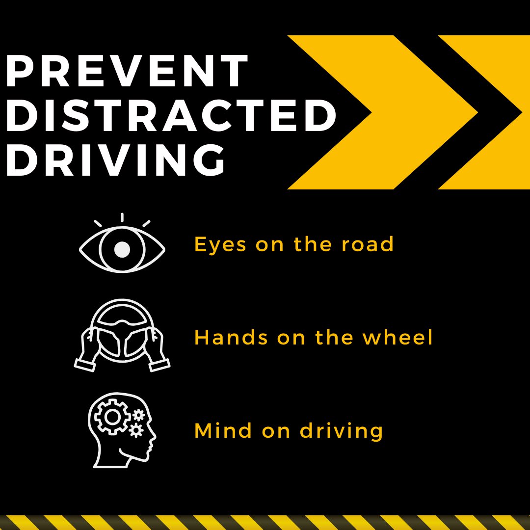 Thousands of people are killed, and hundreds of thousands more are seriously injured in distracted driving crashes each year. Remember to stay focused for your safety and for those around you. #DistractedDrivingAwarenessMonth
