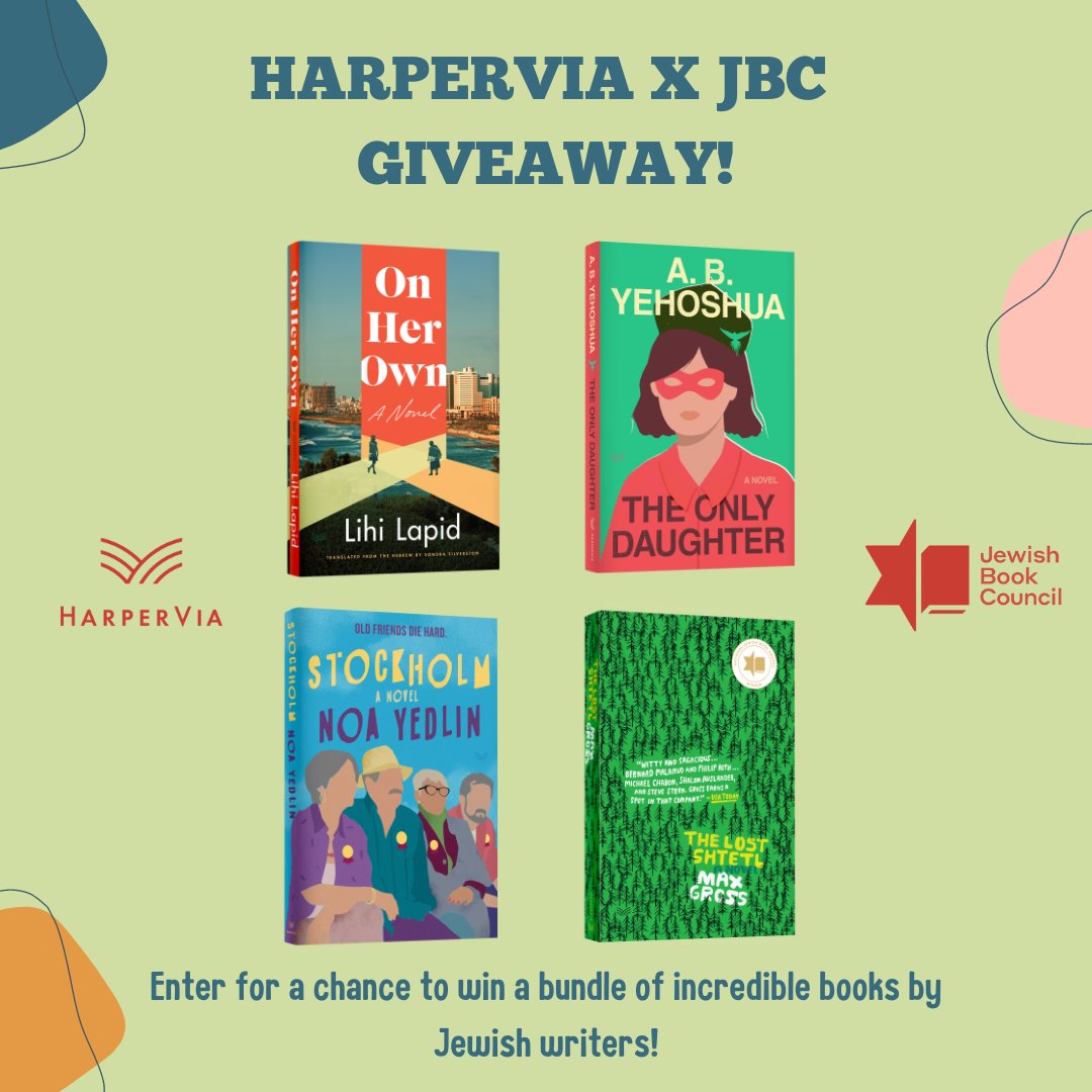 JBC is thrilled to part­ner with @HarperViaBooks on a give­away of four incred­i­ble books from Jew­ish writ­ers at the pub­lish­er. Click here to read more on the books and enter the giveaway today! l8r.it/GmdB