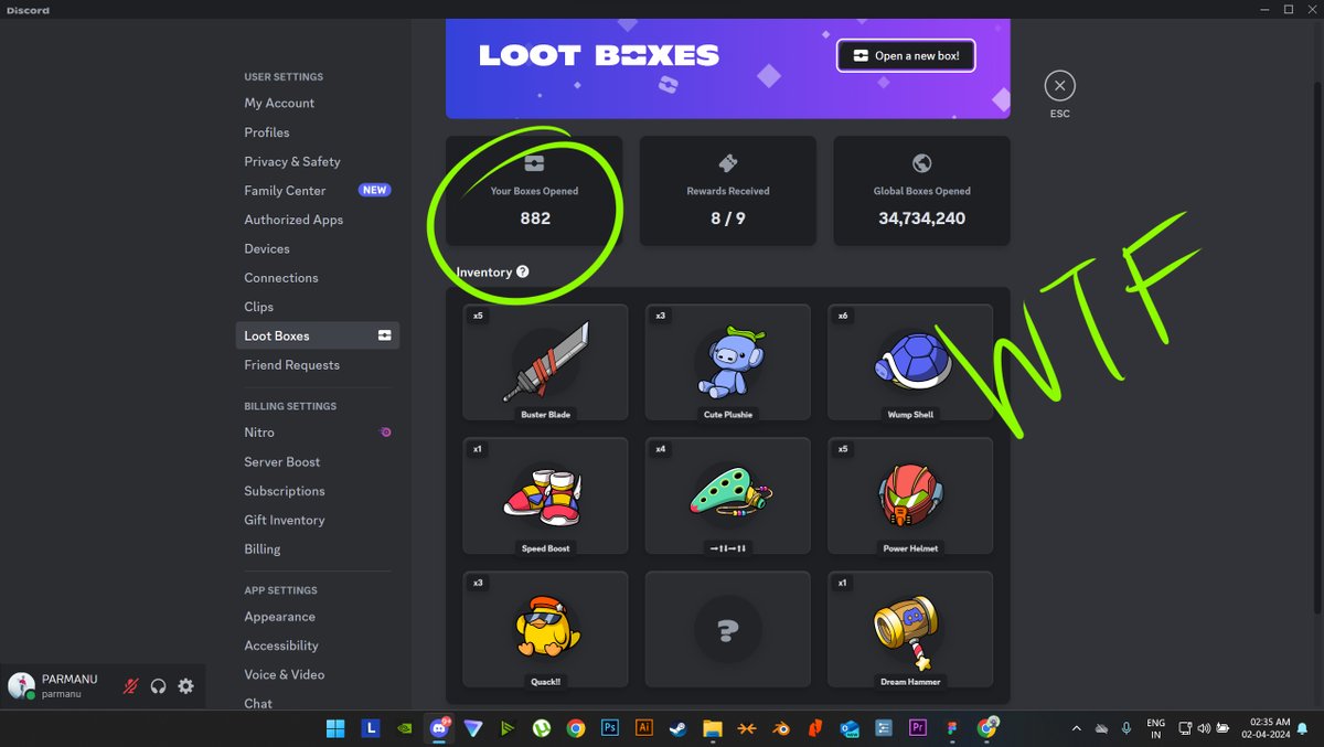 WTF🤣 @discord , Am I That Unlucky ? in Discord Loot Box.
