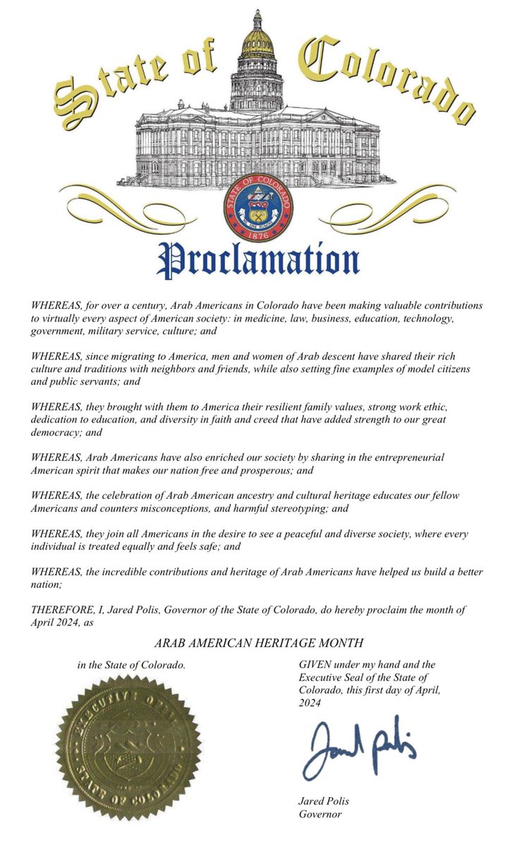 April is Arab American Heritage Month, a celebration of the 3.7 million Arabs & the contributions to our nation since 1527. As a Palestinian American, I am proud of our legacy, from fighting for our independence to today's community & gov’t leaders, innovators in medicine & tech.