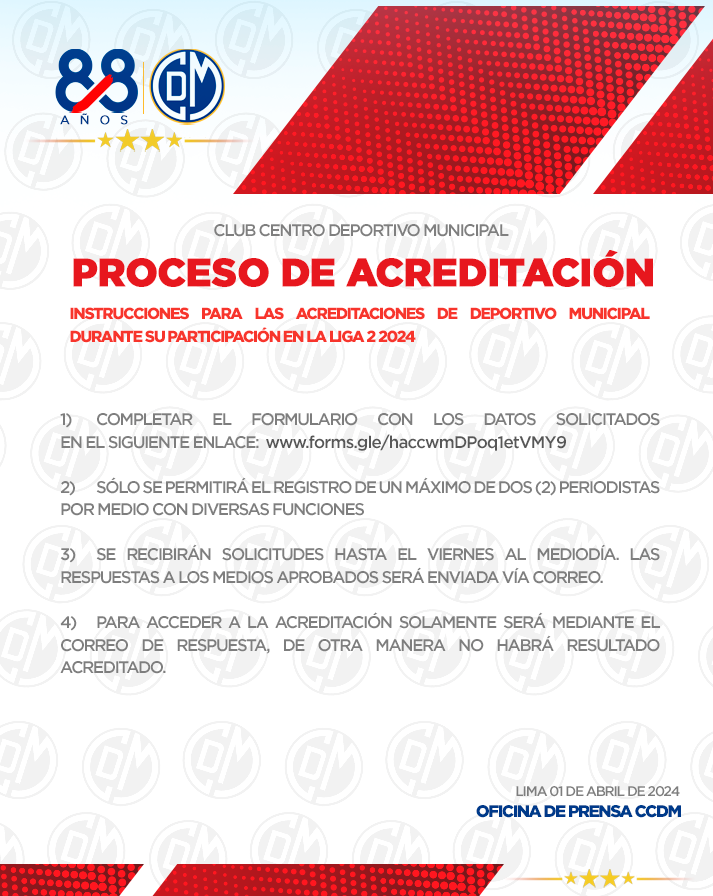 ¡Instrucciones para las acreditaciones de prensa! Llena el formulario aquí 👉forms.gle/haccwmDPoq1etV…