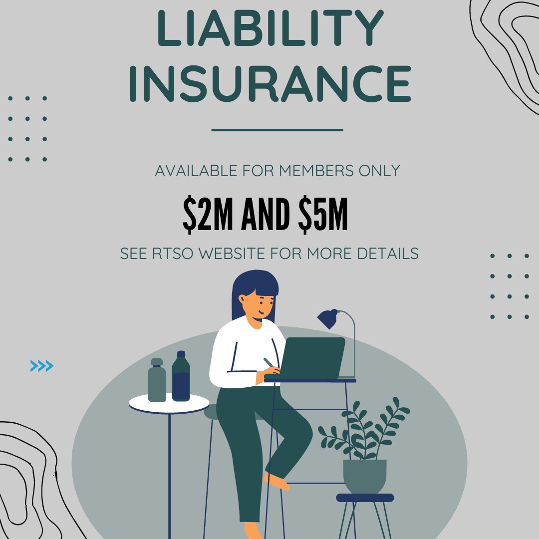 Protect yourself with liability insurance provided by the RTSO. Only available for members, our affordable rates are something to take advantage of. Check out the RTSO website for more details: rtso.ca/liability-insu…