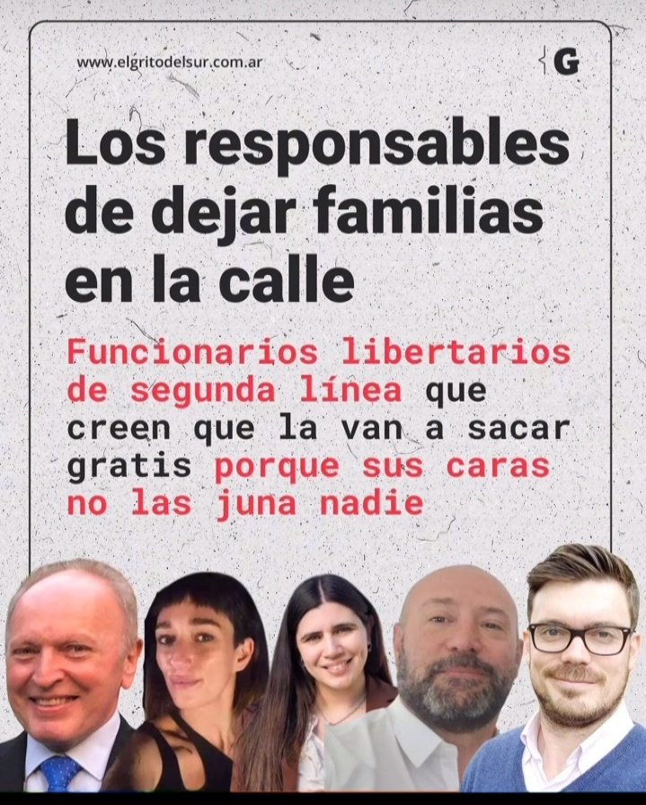 MarileNeumayer's tweet photo. 🚨ACÁ VAN LAS CARAS DE LOS RESPONSABLES DE LOS DESPIDOS🚨

Gracias @romerodiario y https://t.co/691OacSamB https://t.co/sJjnjw8cZq