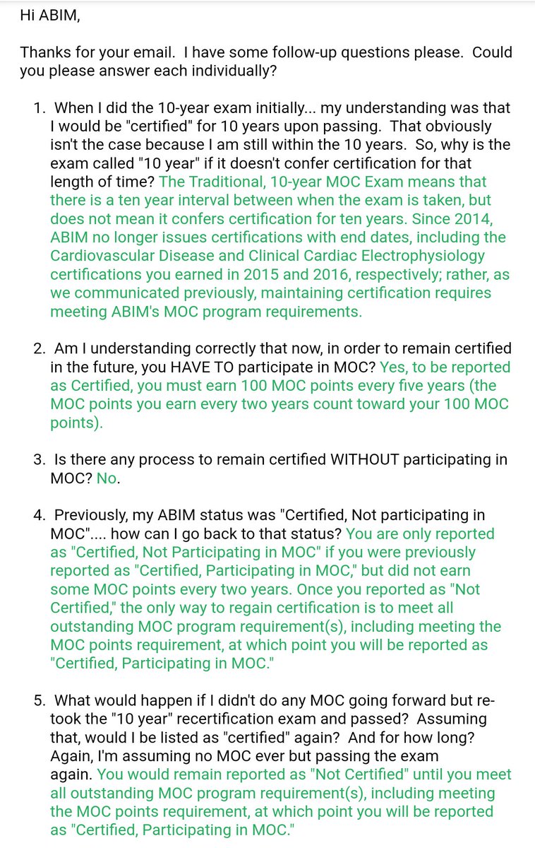 Check this out! ⬇️ Talk about moving the goalposts! 😡 @ABIMcert decided they wanted more money.💲Lots more money.💰 So they changed the rules again & again to squeeze docs as much as possible. Including prematurely *revoking* 10 year certification. & tattle telling to hospitals!