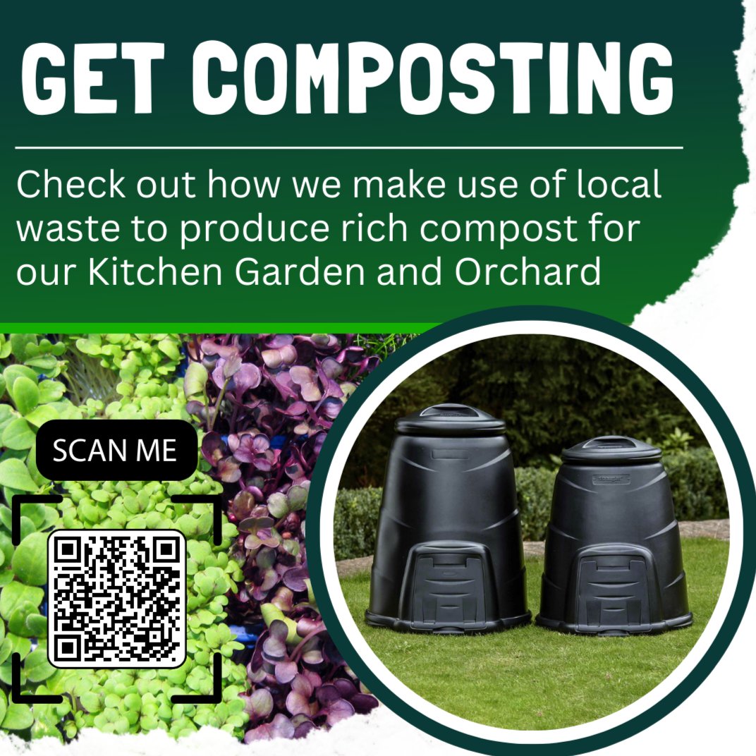 Scan the QR code to find out how we use waste from @MusHillBrewers and tastymicros.co.uk to help grow our beautiful herbs and produce! #mastercomposter #getcomposting @Aerobin400 @getcomposting @hcentralcafe @AshlieLoveLife