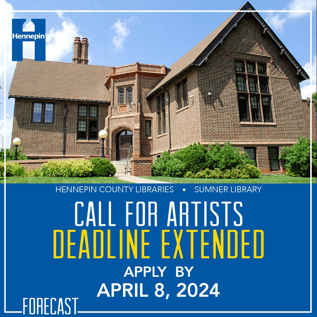 🌟#ArtistOpportunity⏰Due April 8 We're facilitating curation + commissioning w/@hclib for a permanent artwork @ Sumner Library: •Selected artist will engage community to inform artwork •$40K Budget •Open to MN-based mid-career/established artists/teams forecastpublicart.org/sumner-library/