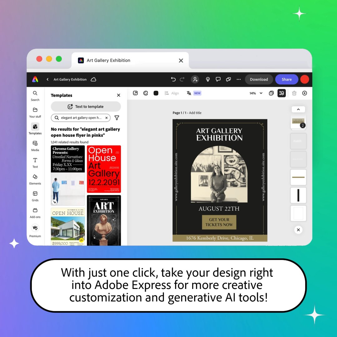 🆕 Adobe Express GPT is here! Stand out with the new Adobe Express GPT's easy to use design templates for social posts, logos, flyers and more right from your GPT prompt. Learn more and try it in ChatGPT today ✨ adobe.ly/3U0jk2v