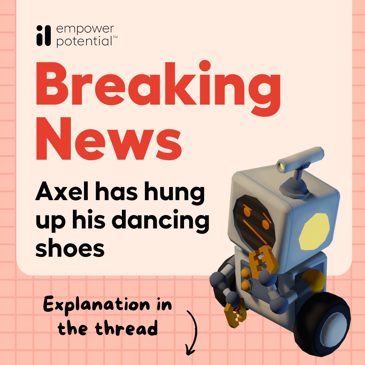 ImagineLearning's tweet image. 📰 BREAKING NEWS from #ImagineRobotify 📰 Is Axel hanging up his dancing shoes for good? 😮 What's he going do to next? Take up scuba diving, perhaps? 🤿🌊 Read the full story in the thread!