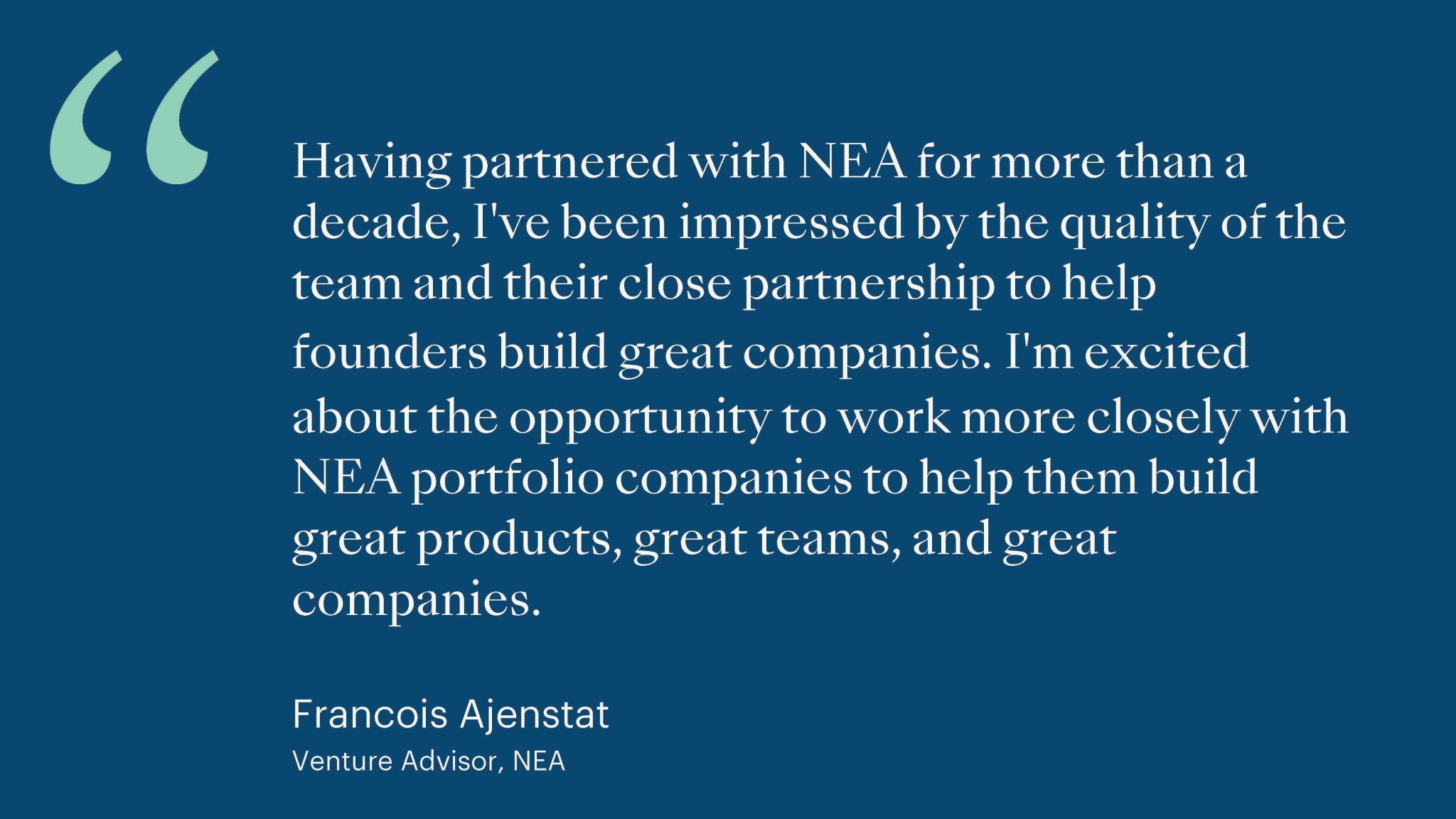 NEA on X: "     We're thrilled to welcome @Ajenstat and ...