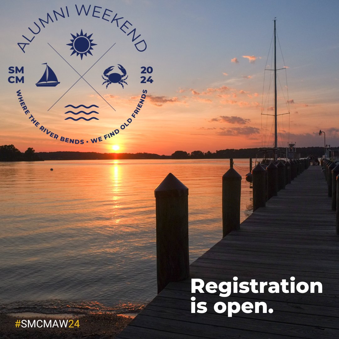 Registration is OPEN for Alumni Weekend. Happy registering!
⬇️ 
bit.ly/3vwfjJD
#SMCM #AlumniWeekend #SMCMAW24