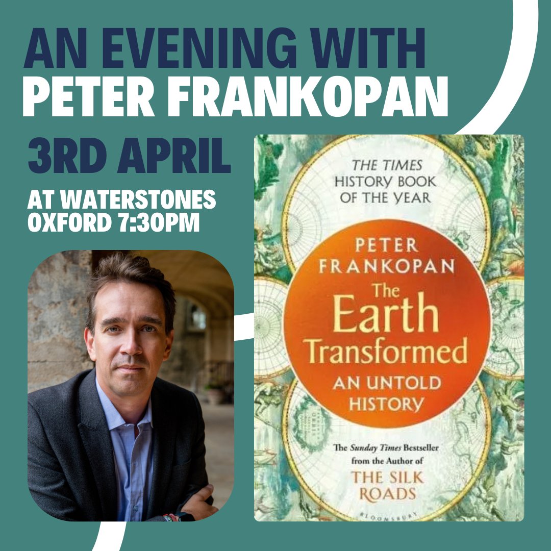 THIS WEDNESDAY! We cannot wait to celebrate the paperback release of The Earth Transformed with Peter Frankopan in conversation with Caspar Henderson this Wednesday! Get your ticket through the link below: waterstones.com/events/an-even…