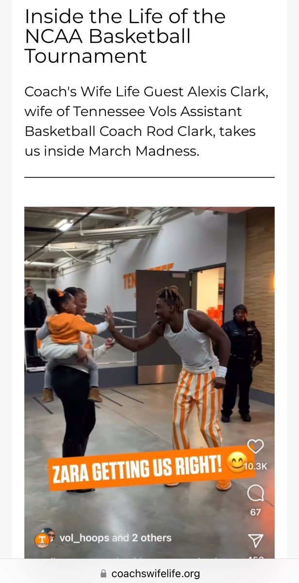Insider Content! Alexis Clark, wife of @Vol_Hoops Assistant Coach @CoachRodC_UT, gives us inside access to March Madness! 📩 Subscribe to Inside the Life Newsletters forms.wix.com/f/717623913191…