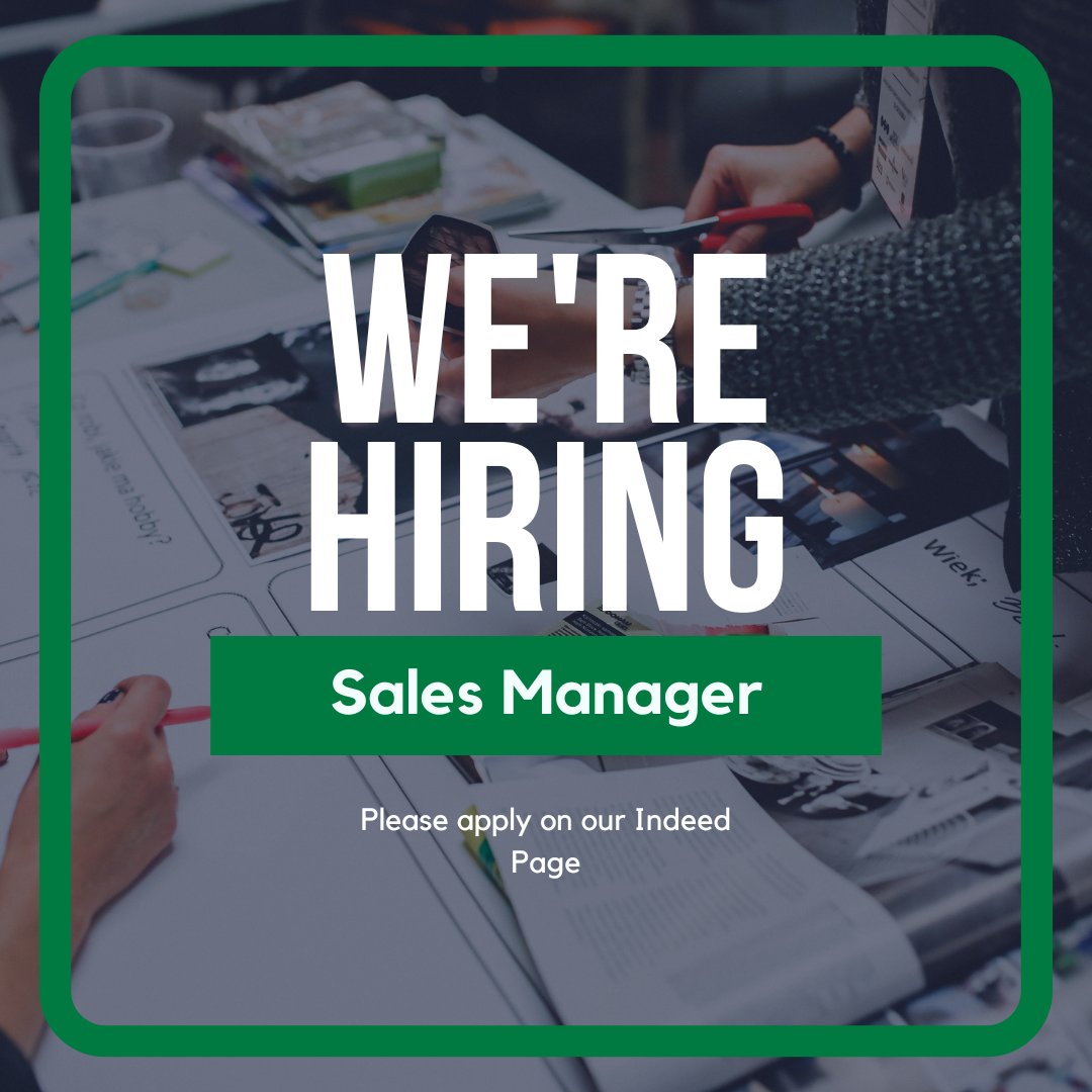 We're Hiring! We are looking for a Sales Manager for our Head Office in Langley.