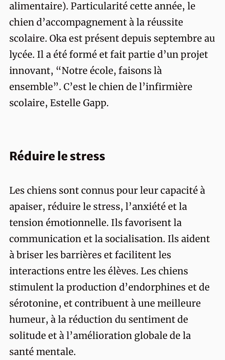 #NEFLE <a href="/LPOFM57/">LPO Félix Mayer</a> 
Article de <a href="/LeRL_SaintAvold/">Le Républicain Lorrain Saint-Avold</a> qui évoque le projet de Chien d’Accompagnement à la Réussite Scolaire mis en place depuis la rentrée 2023 pour le bien-être des élèves <a href="/RLaganier/">Richard Laganier</a> <a href="/acnancymetz/">Académie de Nancy-Metz</a> <a href="/Dsden57/">DSDEN de la Moselle</a> @GregoryPremon