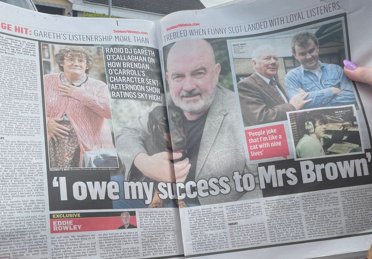I never said that. Whoever I might owe my success to, looking back over 45 years of radio, it most certainly was not Brendan O'Carroll, aka Agnes Browne