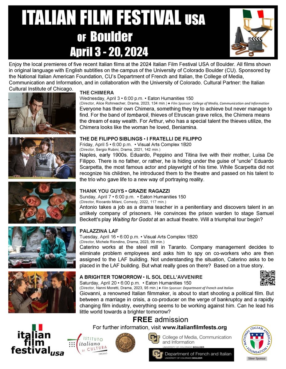 Please join us to watch wonderful, recent Italian films. Event free and open to everyone!