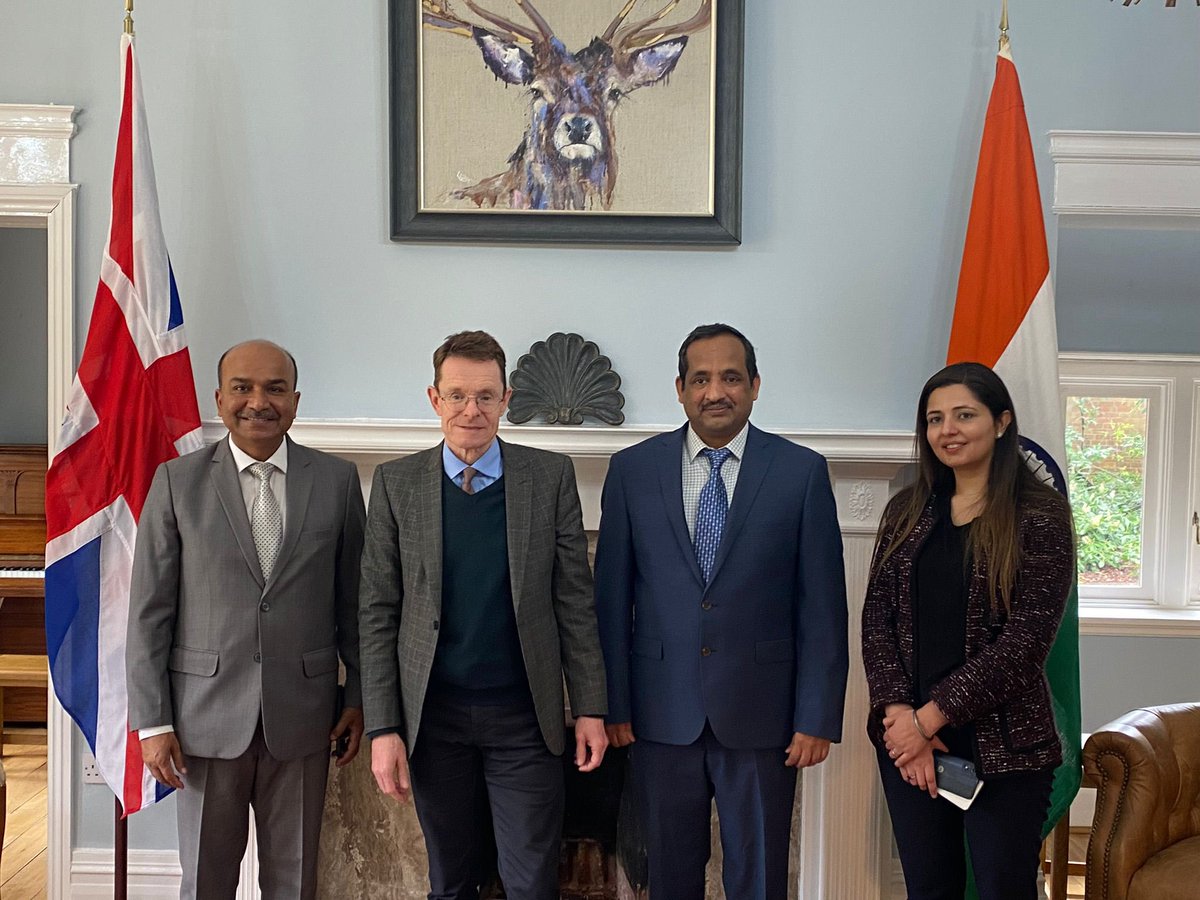 Wonderful to be with @CGI_Bghm to meet the new Indian Consul General @venkatifs 🤝🏻 The WM pulls in 50% of India’s investment in the UK & India is our biggest inward investor, creating hundreds of jobs for local people 🇮🇳
