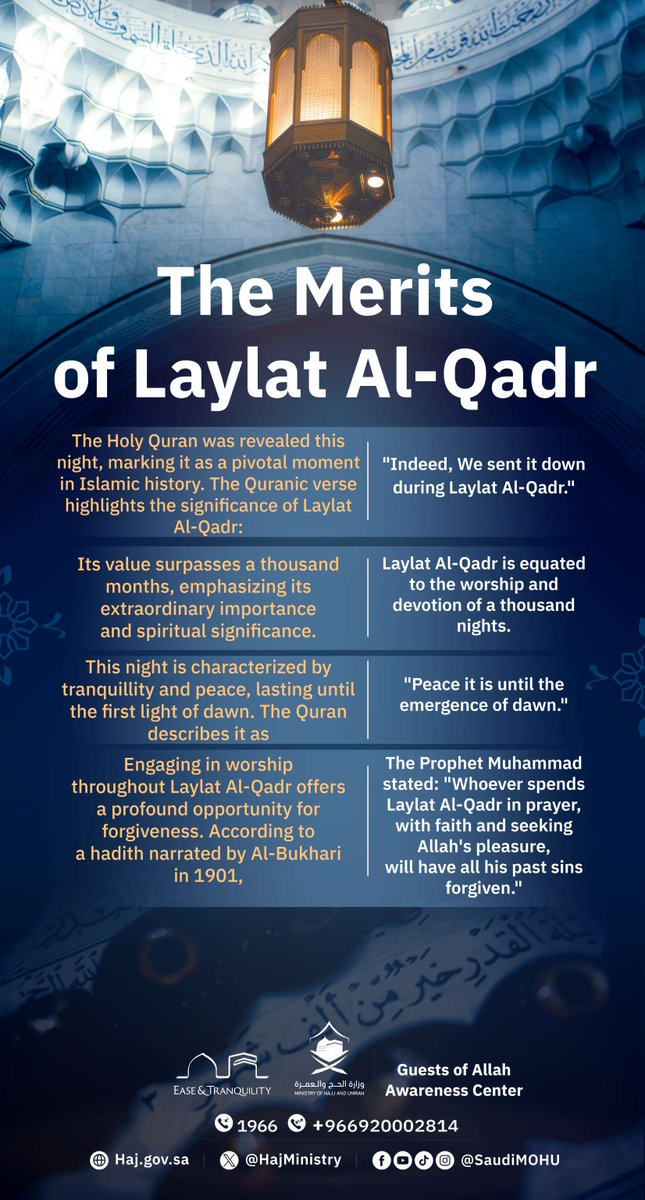 MoHU_En's tweet photo. O Allah, include us among those blessed to experience Laylat Al-Qadr, observing it with full belief and pursuing the hereafter's rewards.

#Makkah_and_Madinah_Eagerly_Await_You
#Ease_and_Tranquilit https://t.co/r3FUchEBNj
