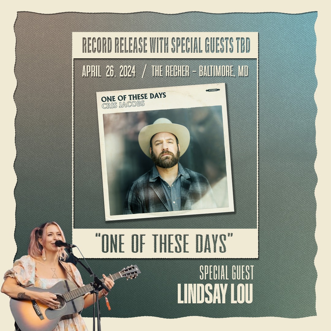 Thrilled that the wonderful Lindsay Lou will be joining me at my album release show, April 26th at The Recher in Towson, MD!! She’ll be opening the show and adding her magical voice to our set as we perform the new album, One of These Days! Tickets here: loom.ly/E_NDD0c