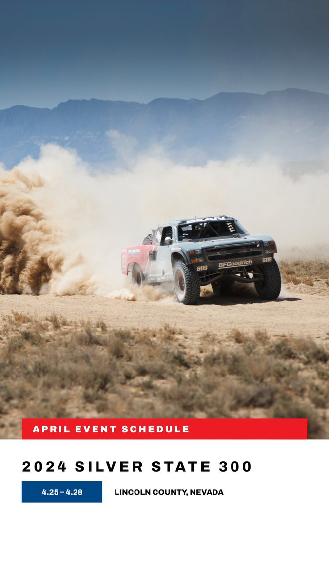 The extreme desert racing action continues 🏁 This month, we’re going right back to Nevada for the #SilverState300. @BestintheDesert #BFGRacing