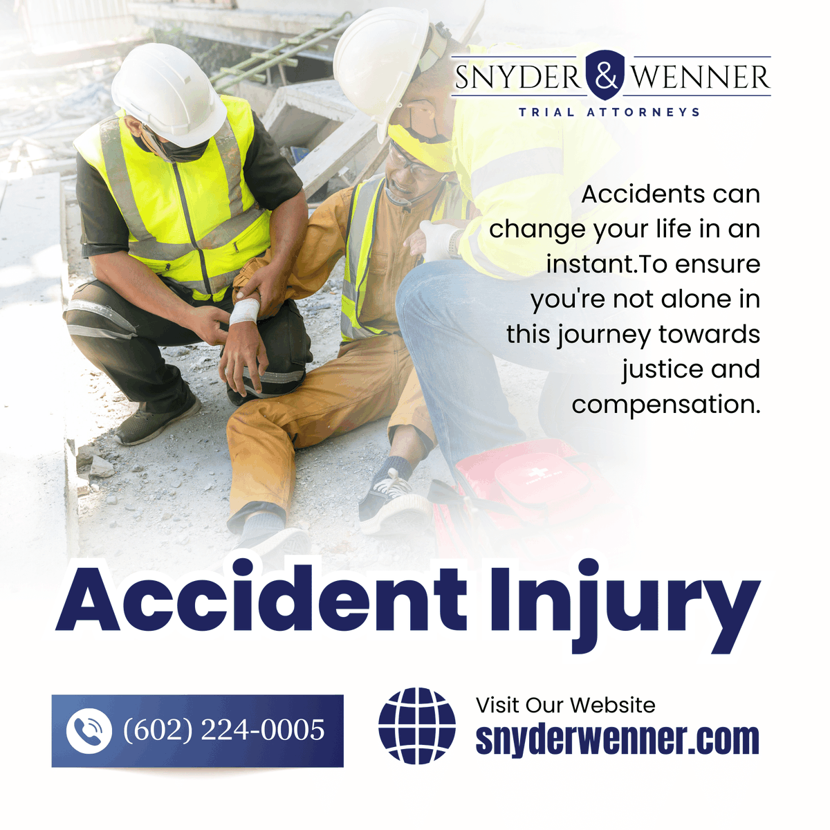 Accidents can change your life in an instant. Snyder & Wenner, P.C. is here to ensure you're not alone in this journey towards justice and compensation. 🚗💔 #AccidentInjury #JusticeForYou #SnyderWenner More at snyderwenner.com.