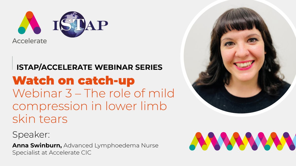 Did you miss our Accelerate CIC & @SkinTears Webinar Series? Watch it on catch-up. Take a look at the 3rd in the series 'The role of mild compression in lower limb skin tears' with Anna Swinburn, Advanced Lymphoedema Nurse Specialist at Accelerate acceleratecic.com/collaboration-…