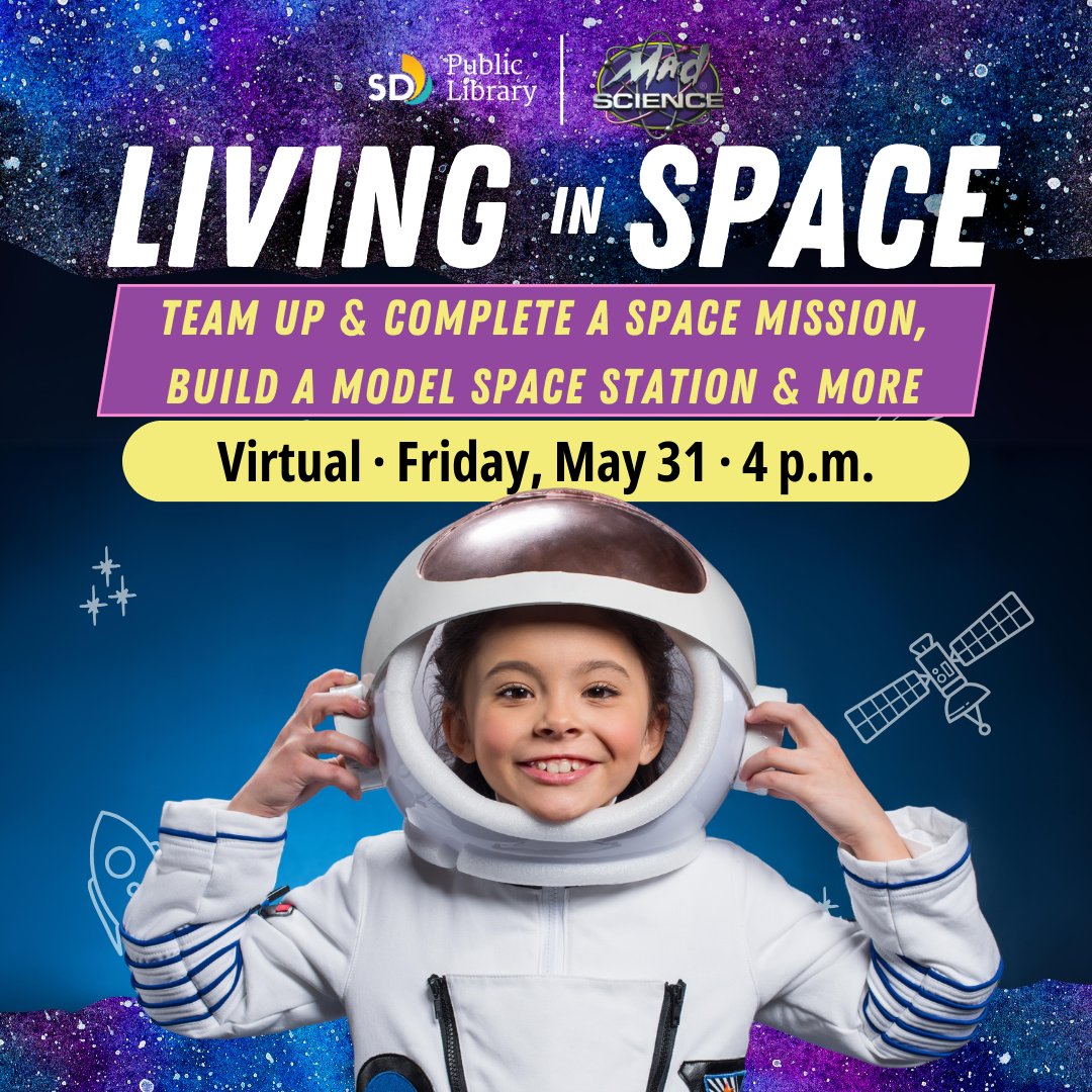SDPublicLibrary's tweet photo. Did you know #SpringIntoSTEAM workshops has virtual workshops in addition to our in-person programs? Registration just opened for three! Get the details and signup online: https://t.co/3atuEAyfm1 https://t.co/VjgWNo8ERD