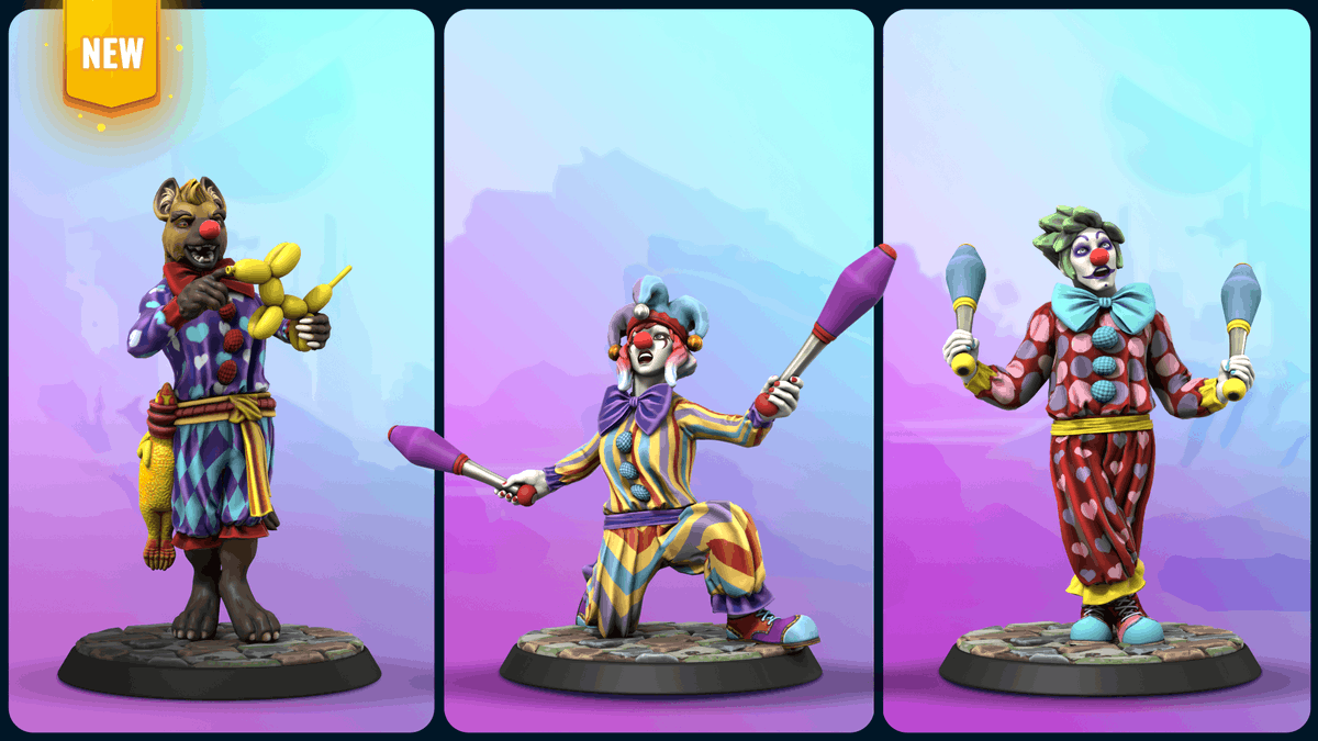 Be inspired by circus performers across the land and give your characters a jovial jester makeover. Whether they’re set to juggle pins or make balloon animals, these clowns will brighten your day with their antics. Try the full Charismatic Clown outfit and decals on for size!