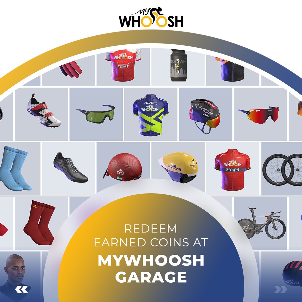 🚴 Hello riders! What accessories and gears have you already secured on #MyWhoosh? Share your list below in the comments. #MyWhooshEconomy #MyWhooshCoin #IndoorCycling #VirtualCycling