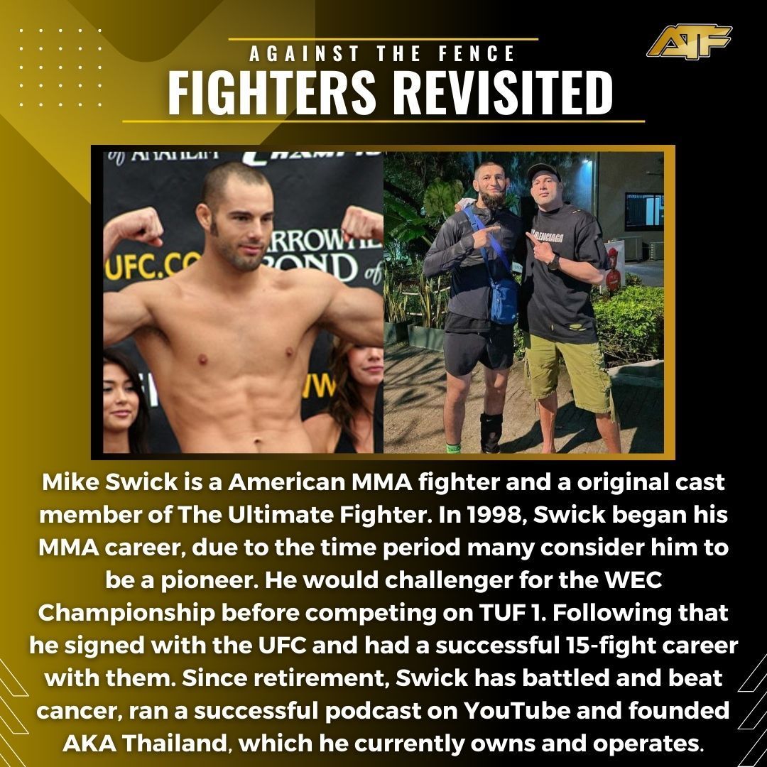 ATF_MMA's tweet photo. Fighters Revisited!🔥 We take a look at what some of the sports Vets are up to after retirement. This week is @officialswick , a veteran of the UFC, TUF and the WEC. Thank you for all the great moments!🙏
#UFC #MMATwitter #MMA #wherearetheynow #fighterrevisited #USA #MikeSwick https://t.co/Xux1nE4NvS
