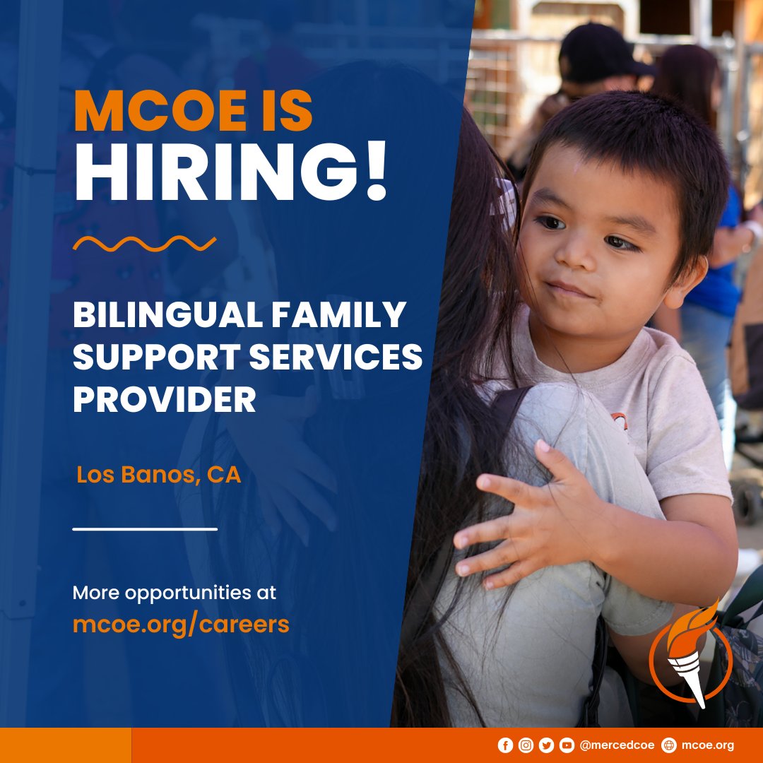 📢 Job Announcement: Bilingual Family Support Services Provider Location: Los Banos, CA 👉 Apply here: edjoin.org/Home/JobPostin… #MercedCOE #MercedCounty #MercedJobs