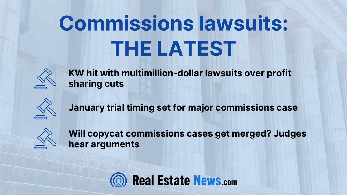 realestatenews's tweet photo. Trying to keep up with all of the recent lawsuits challenging the way agents get paid? Stay up to date with the latest developments: https://t.co/fTCGI7rLzI
#realestatenews #realestate #commissions #realestateagents #lawsuits #realestateagenttips #realtorlife #futureofrealestate https://t.co/WBF13Xnbvg