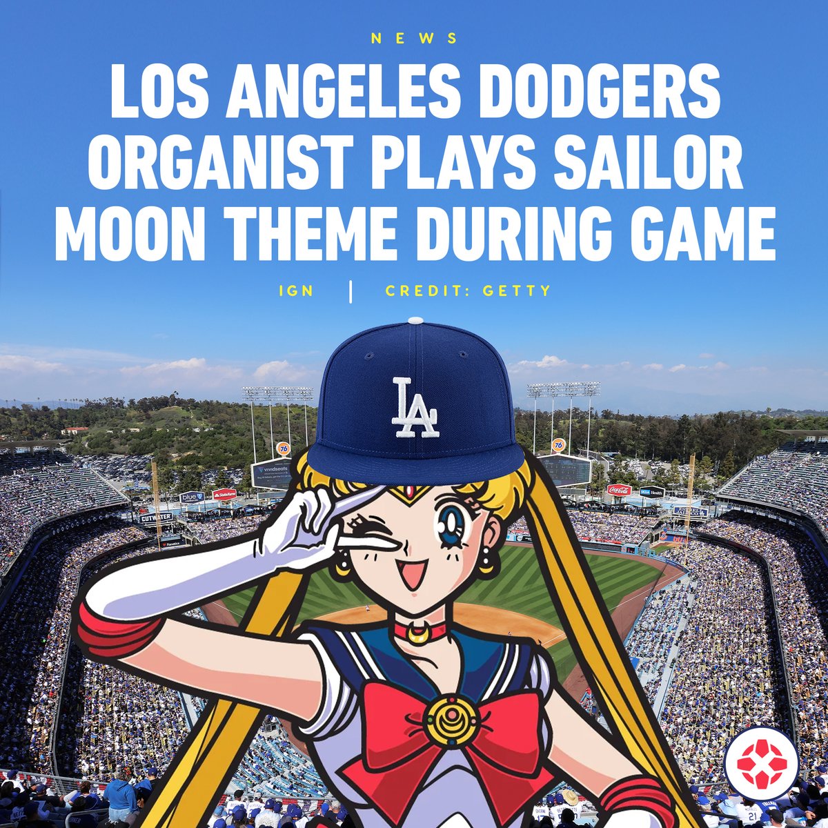 Los Angeles Dodgers organist Dieter Ruehle dropped the Sailor Moon theme song into Sunday's game against the St. Louis Cardinals, marking the latest anime nod after previously playing music from Attack on Titan.
