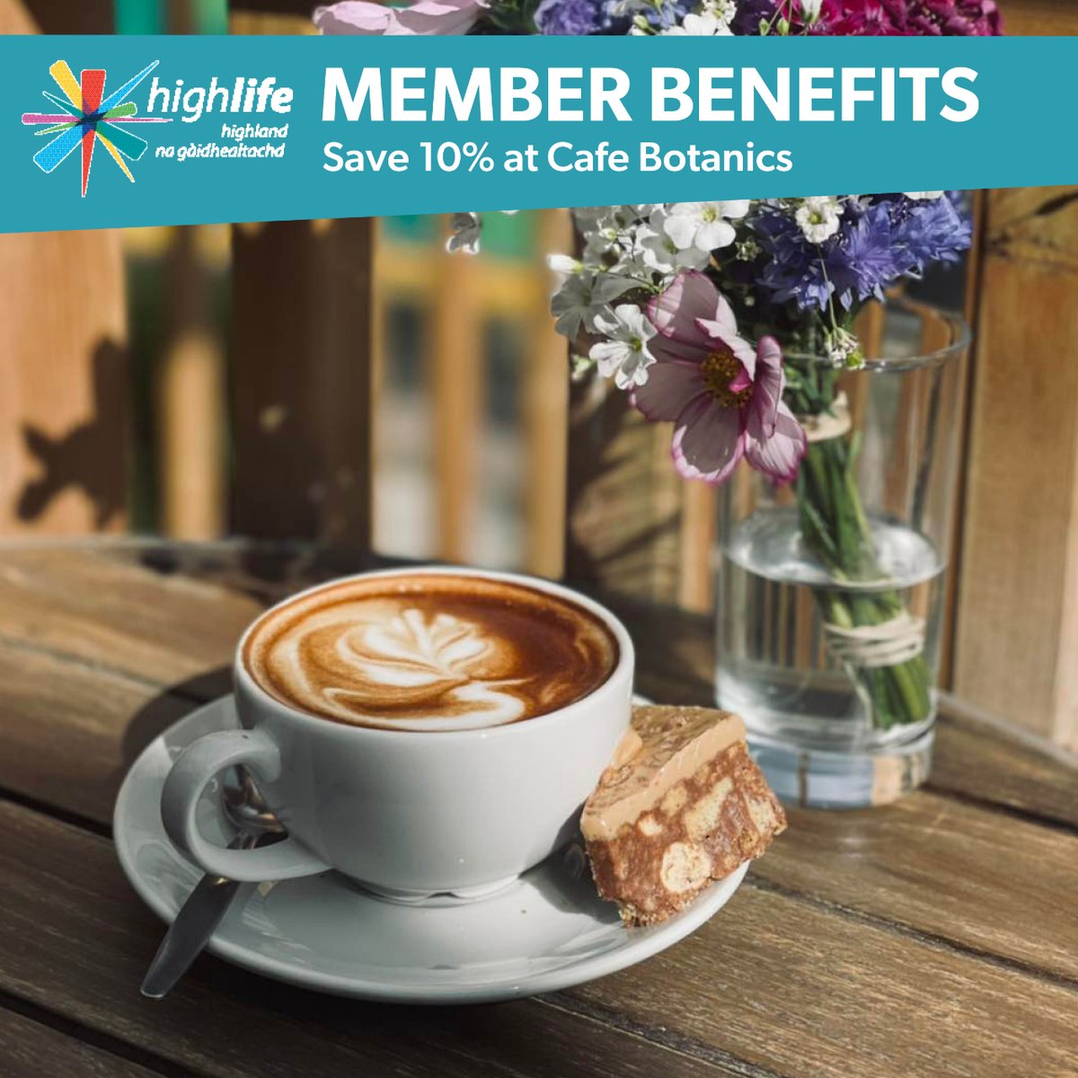 ⭐️ Member Benefits ⭐️ ☕ Save 10% at Cafe Botanics 🌿 Discover more benefits with High Life Highland: highlifehighland.com/benefits/ #MemberBenefits #MakingLifeBetter