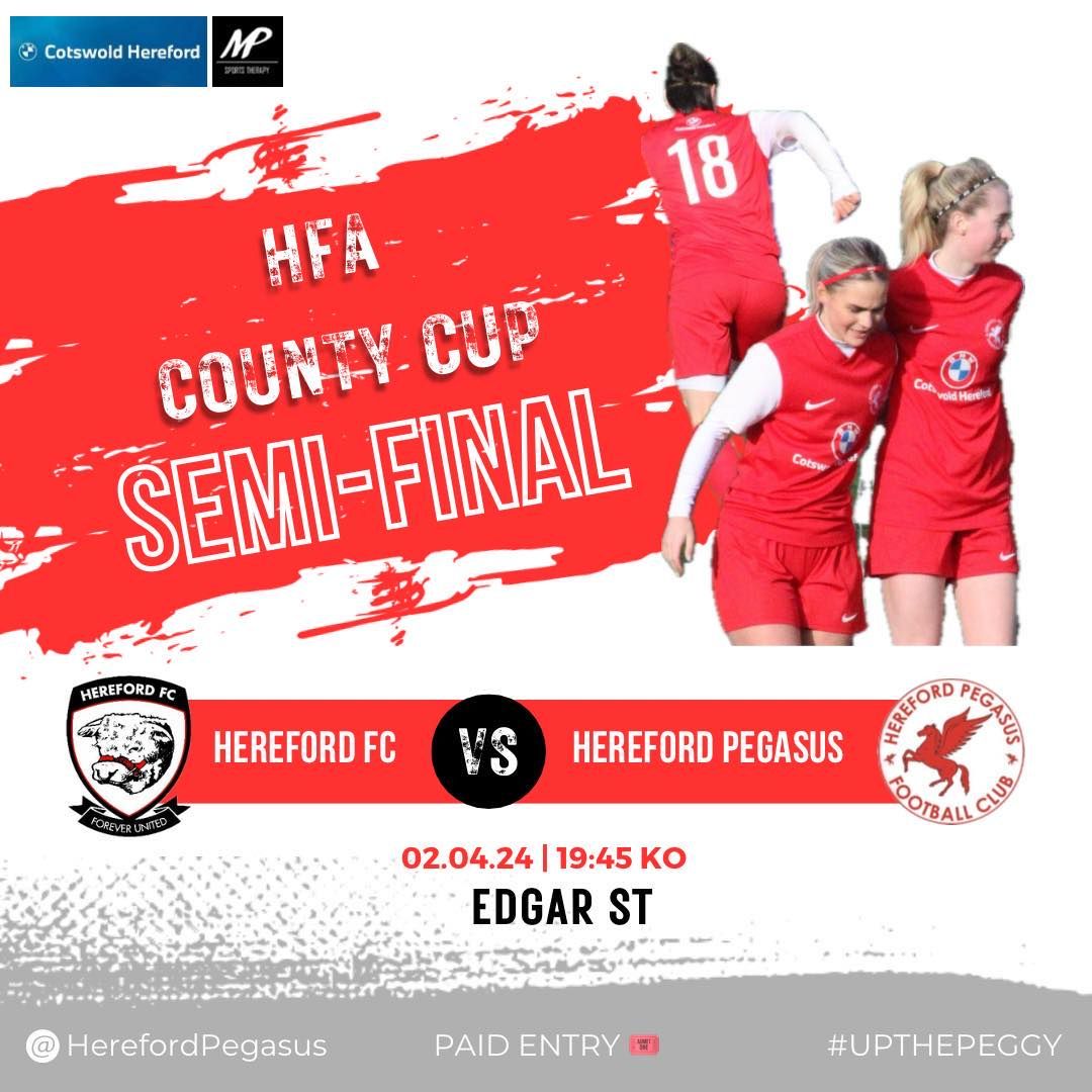 UP NEXT 》The Ladies return to action as they take on Hereford FC at Edgar Street in the HFA County Cup Semi Final tomorrow evening 🔴⚪️