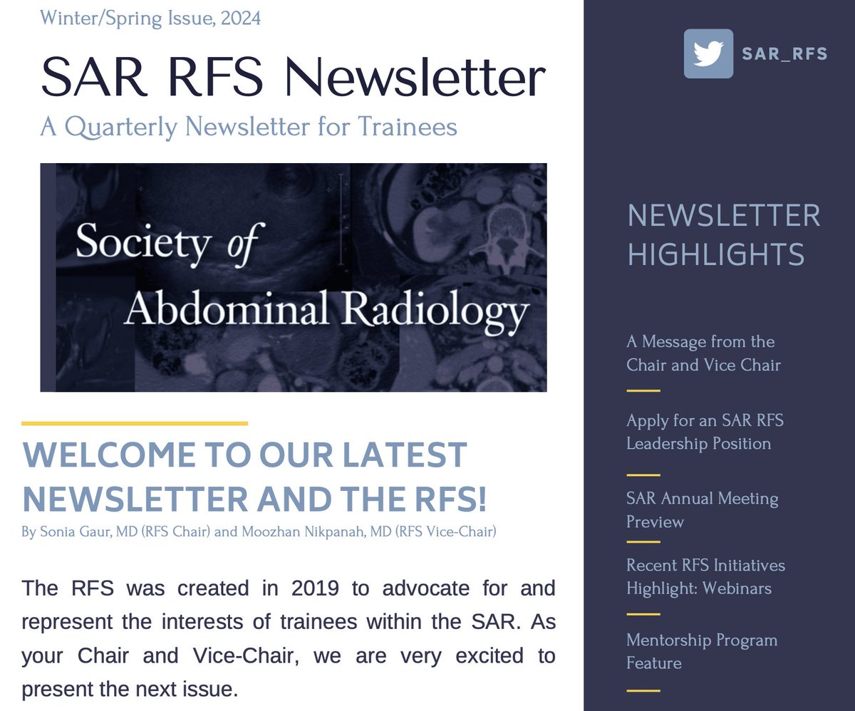 📢 💥Dive into the latest insights with our Winter/Spring SAR-RFS Newsletter! 💥💡
bit.ly/SARRFSNewslett…
➡️⏰Stay ahead, lead the way – Only 8 DAYS until Leadership position applications close. 
✅Don't miss out!  forms.gle/Zw9LpvU48jeAQx…