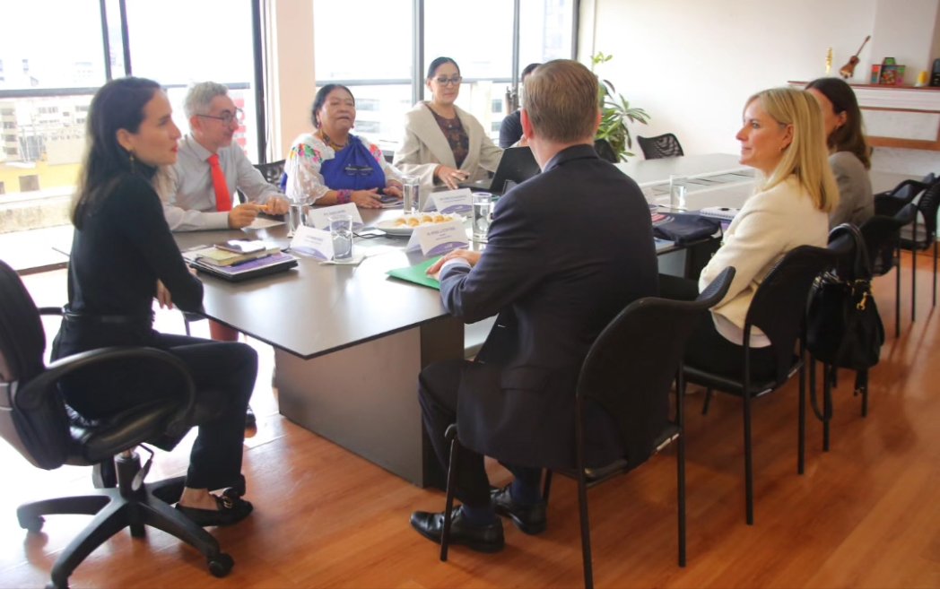 Cultura_Ec's tweet photo. La ministra @RominaMProcel y el #EmbMikeFitzpatrick, se reunieron para fortalecer relaciones bilaterales y de cooperación. https://t.co/Pa4Garkmjm