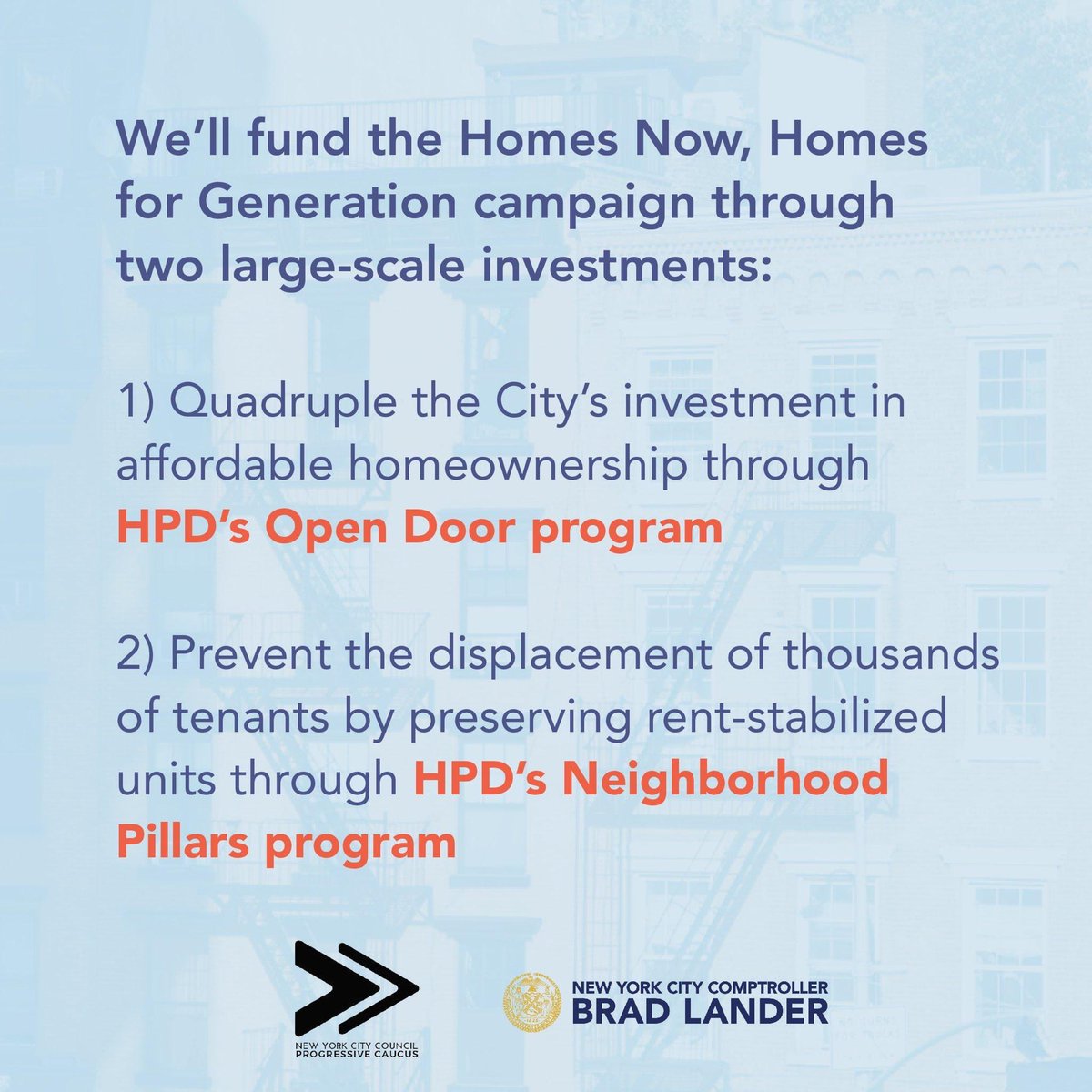 We’re thrilled that the Homes Now plan is listed as a @NYCCouncil priority for this budget. Now is the time to use all the City’s tools to build and preserve affordable housing. Thank you @NYCSpeakerAdams, our colleagues, and the advocates who have supported our campaign.