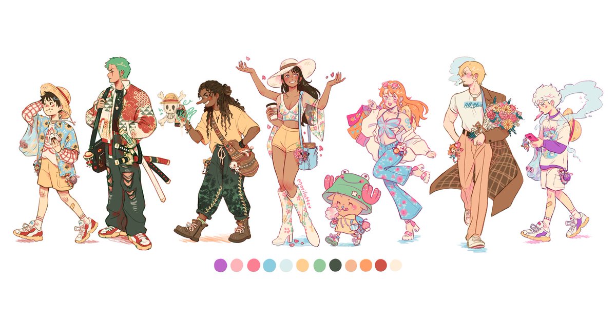 Oh gee oh my I wonder who made these One Piece fashion designs because oh wow if only I could find the artist ✨️🥺