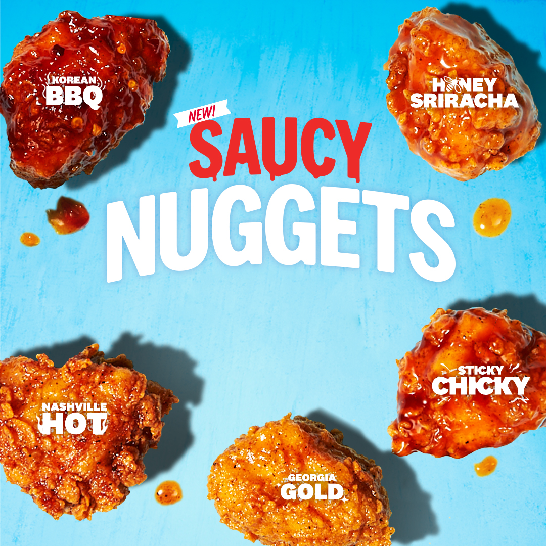 Nuggets don’t need sauce… said no one ever. Our NEW Saucy Nuggets are now available exclusively at KFC, 10 pcs for $5.99