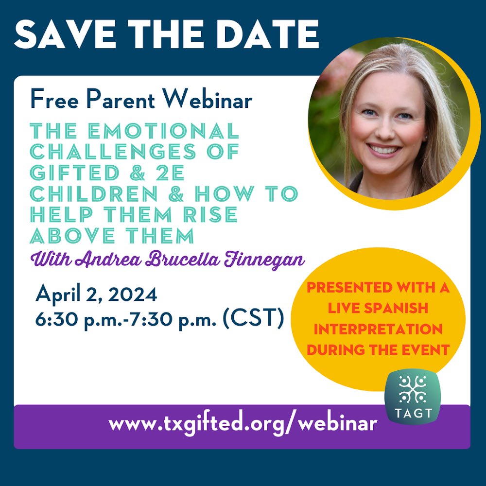 April 1st-5th is Gifted and Talented Awareness Week. Mark your calendars for the G/T Awareness Week Parent Webinar through <a href="/TXGifted/">TAGT</a>.