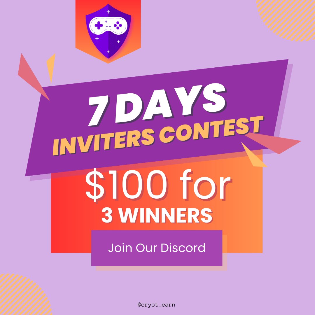 We've got great news! 🥳

We are hosting a $100 Inviters Contest! 💰

Invite the most people to our Discord and participate! 

We're also making a #giveaway this week! 🚀

So make sure you're on the server! 🔥
discord.gg/4UwYgEem