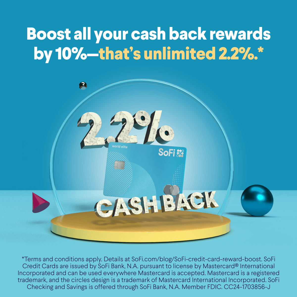 SoFi's tweet photo. SoFi Unlimited 2% Credit Card members just got a new benefits upgrade.

Set up direct deposit with SoFi Checking and Savings to earn unlimited 2.2% cash back rewards on all purchases and unlimited 3.3% on SoFi Travel*—with no caps or limits.

Get started: https://t.co/zBtpDvEd2U https://t.co/yBvXXiJzDa