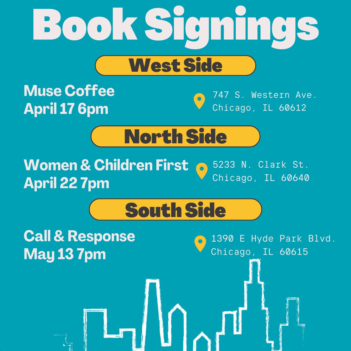 HAVE YOU SEEN ME? Come hang out with me and some of my faves as we talk about Black Chicago’s contribution to everything. And how amazing it is to be from this beautiful city. Join us at a place near you! On a date you’re free! ☺️